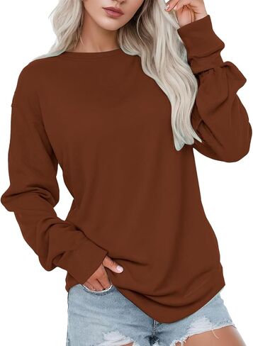 Sweatshirt for Women Fleece Long Sleeve Crewneck in Saudi Arabia