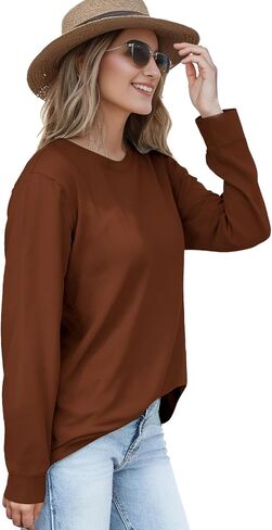 Sweatshirt for Women Fleece Long Sleeve Crewneck in Saudi Arabia