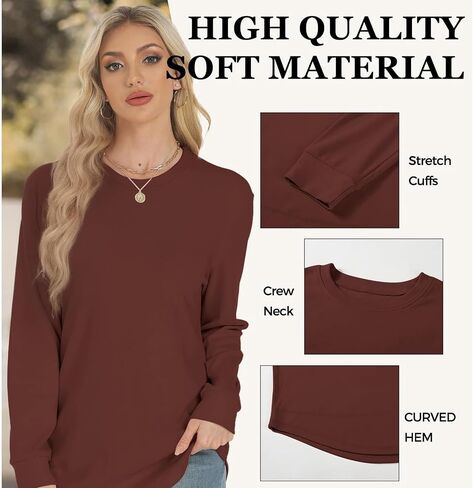 Sweatshirt for Women Fleece Long Sleeve Crewneck in Saudi Arabia
