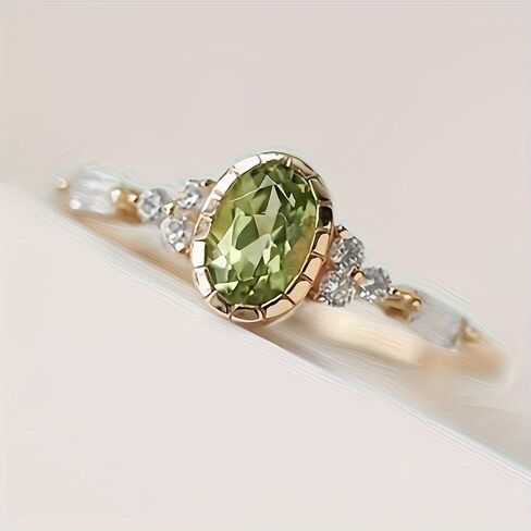 Golden Plated Copper with Vintage Oval Cubic Zirconia Statement Ring Personalized Accessory Ideal for Women's Daily Casual Wear Party Holiday Anniversary Love Jewelry Gift in Saudi Arabia