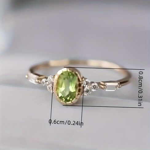 Golden Plated Copper with Vintage Oval Cubic Zirconia Statement Ring Personalized Accessory Ideal for Women's Daily Casual Wear Party Holiday Anniversary Love Jewelry Gift in Saudi Arabia