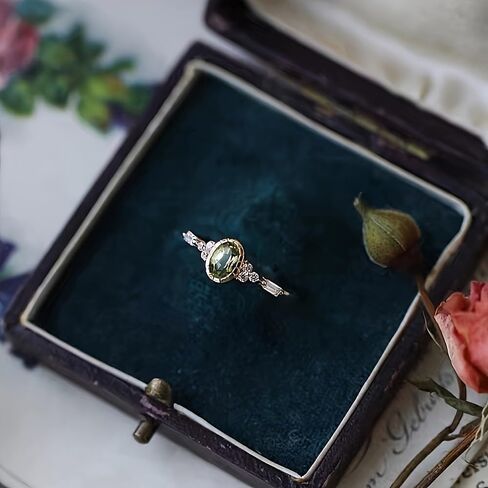 Golden Plated Copper with Vintage Oval Cubic Zirconia Statement Ring Personalized Accessory Ideal for Women's Daily Casual Wear Party Holiday Anniversary Love Jewelry Gift in Saudi Arabia