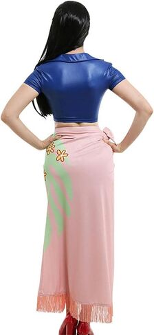 Women's Anime Cosplay Costume with Top and Wrap Skirt Halloween Cosplay Two-Piece Set in Saudi Arabia