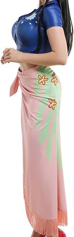 Women's Anime Cosplay Costume with Top and Wrap Skirt Halloween Cosplay Two-Piece Set in Saudi Arabia