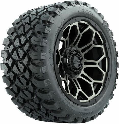 مجموعة عجلات وإطارات عربة الجولف مقاس 14 بوصة من GTW | عجلات برافو برونزية غير لامعة على إطارات شعاعية مقاس 23x10-R14 نوماد لجميع التضاريس | مجموعة من 4 (برونزي غير لامع) in Kuwait