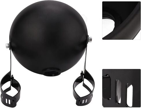 Yosoo Health Gear Motorcycle Headlight Housing Bucket 7in Headlamp Shell Headlight Cover, Universal Bucket Mount Replacement for LED Headlamp 38-51mm Fork Tubes, Matte Black Headlight Cover in Saudi Arabia