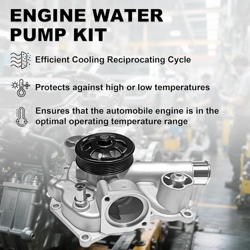 PartsFlow AW6653 Engine Water Pump 5038668AA Compatible with 2011-2020 Chrysler 300 Dodge Challenger Jeep Grand Cherokee 6.4L 5.7L 53022340AC 53022340AF in Saudi Arabia