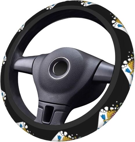 Virgin Islands of The United States Heart Shaped Flag Car Steering Wheel Cover Elastic Non Slip Vehicle Steering Wheel Protector 15 Inch for Men Women in Saudi Arabia
