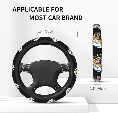 Virgin Islands of The United States Heart Shaped Flag Car Steering Wheel Cover Elastic Non Slip Vehicle Steering Wheel Protector 15 Inch for Men Women in Saudi Arabia