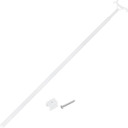 uxcell 29"-53" Draw Rod for Cordless Blinds, Telescopic Rod to Pull Window Shades Up and Down, Clothes Hanger Hook Pole, Aluminum Alloy Blinds Tilt Wand for Roller Shades, White in Saudi Arabia