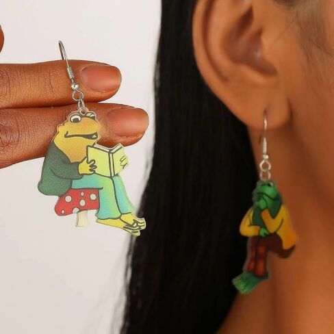 Teacher Read Earrings Cute Frog Fish ABC Letter Drop Dangle Earrings for Women Back to School Gift in Saudi Arabia