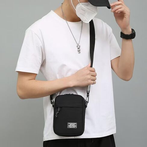 Small Crossbody Bag for Men Lightweight Shoulder Bag Casual Travel Crossbody Bags with Detachable Shoulder Strap in Saudi Arabia