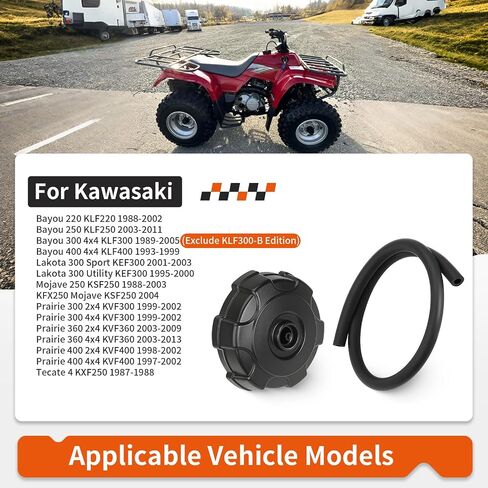 Fuel Tank Cap w/Tube For Kawasaki Bayou Lakota Prairie 220 250 300 400 KLF220 KLF250 KLF300 51048-1133 in Saudi Arabia