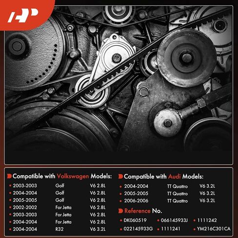 A-Premium Dual-Sided Serpentine Drive Belt Compatible with Volkswagen Jetta 2002-2004, Golf 2003-2005, R32 2004 & Audi TT Quattro 2004-2006, 2.8L 3.2L, GAS in Saudi Arabia