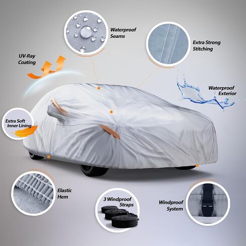 Autotech Park Waterproof All Weather Car Cover Compatible with 2024-2025 Honda Prologue, Heavy Duty Outdoor/Indoor Protection, Max Protection from Sun Rain Wind & Snow in Saudi Arabia