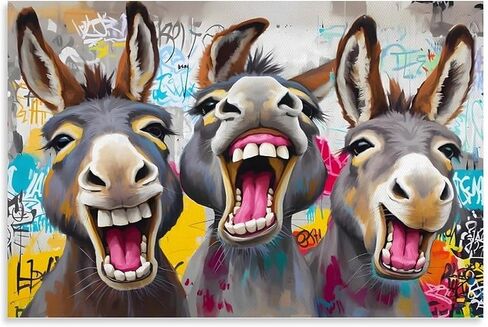 Donkey Wall Art Modern Street Graffiti Wall Art Abstract PosterPoster Canvas Painting Print Wall Art Modern Living Room20x30inch(50x75cm) Frame-style in Saudi Arabia