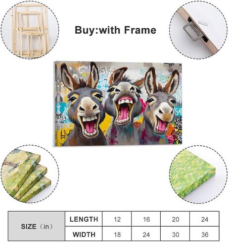 Donkey Wall Art Modern Street Graffiti Wall Art Abstract PosterPoster Canvas Painting Print Wall Art Modern Living Room20x30inch(50x75cm) Frame-style in Saudi Arabia