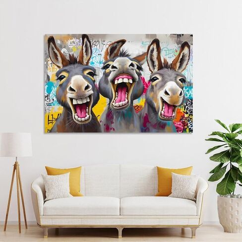 Donkey Wall Art Modern Street Graffiti Wall Art Abstract PosterPoster Canvas Painting Print Wall Art Modern Living Room20x30inch(50x75cm) Frame-style in Saudi Arabia