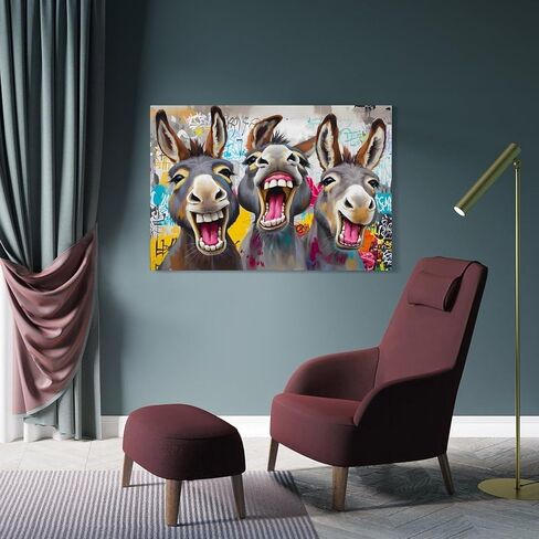 Donkey Wall Art Modern Street Graffiti Wall Art Abstract PosterPoster Canvas Painting Print Wall Art Modern Living Room20x30inch(50x75cm) Frame-style in Saudi Arabia