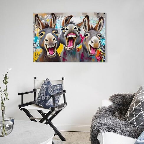 Donkey Wall Art Modern Street Graffiti Wall Art Abstract PosterPoster Canvas Painting Print Wall Art Modern Living Room20x30inch(50x75cm) Frame-style in Saudi Arabia