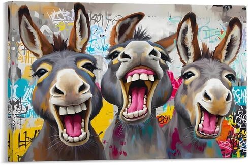 Donkey Wall Art Modern Street Graffiti Wall Art Abstract PosterPoster Canvas Painting Print Wall Art Modern Living Room20x30inch(50x75cm) Frame-style in Saudi Arabia