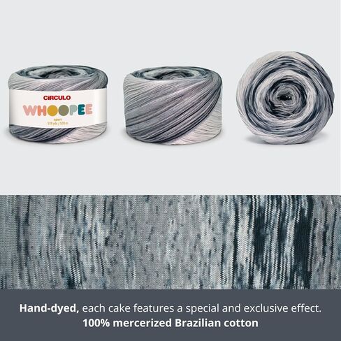 Whoopee Yarn by Círculo - 578 yds, 7 oz - Sport - 100% Mercerized Brazilian Virgin Cotton (Pack of 1 Ball) (9377) in Kuwait