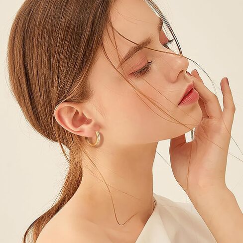 أقراط KKR الذهبية عيار 14 قيراط من الذهب للنساء حلق للنساء مع مكعب زركونيا كروس تصميم مزدوج CZ حلق للنساء in Kuwait