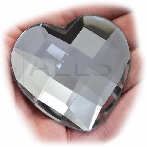 Allstarco 60mm Blue Sapphire H104 Large Heart Acrylic Flat Back Rhinestones for Cosplay Costume Making, Props Embelishments Plastic Gems Decor Jewels - 2 Pieces in Saudi Arabia