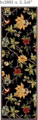 SAFAVIEH Chelsea Collection Runner Rug - 2'6" x 8', Black, Hand-Hooked French Country Wool, Ideal for High Traffic Areas in Living Room, Bedroom (HK311A) in Saudi Arabia