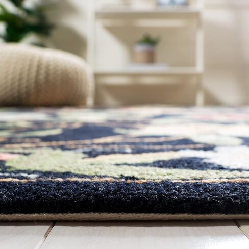 SAFAVIEH Chelsea Collection Runner Rug - 2'6" x 8', Black, Hand-Hooked French Country Wool, Ideal for High Traffic Areas in Living Room, Bedroom (HK311A) in Saudi Arabia