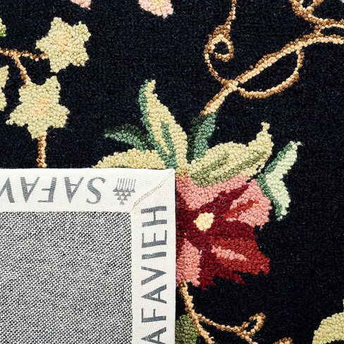 SAFAVIEH Chelsea Collection Runner Rug - 2'6" x 8', Black, Hand-Hooked French Country Wool, Ideal for High Traffic Areas in Living Room, Bedroom (HK311A) in Saudi Arabia