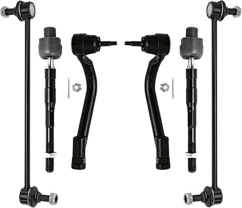 Detroit Axle - Front Sway Bars Tie Rods for 2013-2018 Hyundai Santa Fe, 2013-2019 Santa Fe XL, 4 Inner & Outer Tie Rods, 2 Sway Bar Links, 2014 2015 2016 2017 Replacement in Saudi Arabia
