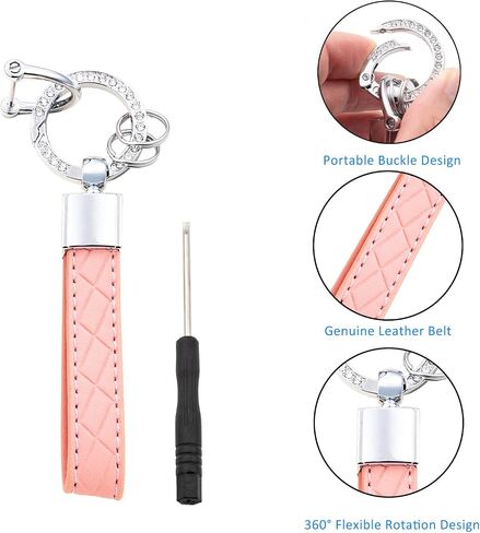 Key Fob Cover with Keychain for Mini Cooper F54 F55 F56 F57 F60 4-Buttons (Pink) in Saudi Arabia