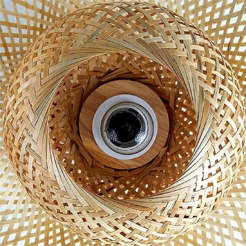 LNPTAL Handwoven Rattan Flush Mount Ceiling Light, Boho Wavy Bamboo Semi Flush Mount Fixture, Natural Wicker Dome Ceiling Lamp for Bedroom Living Room Dining Room in Saudi Arabia