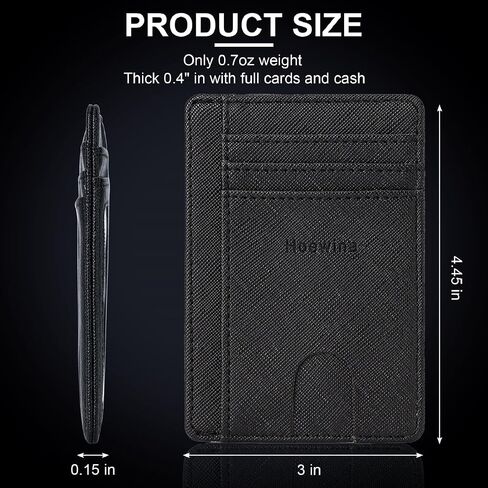 Slim Wallet for Men, Credit Card Holder Wallet, Minimalist Design Blocking Front Pocket Leather Thin Wallet for Men and Women in Saudi Arabia