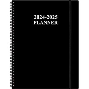2024-2025 Planner - 8.5" x 11" Weekly Monthly Planner from July 2024 to June 2025, Academic Planner 2024-2025 with 12 Monthly Tabs, Inner Pocket, Elastic Closure, Blue Flower