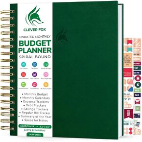 Clever Fox Budget Planner – Coiled Finance Book, Monthly Financial Journal, Budgeting Organizer & Expense Tracker Notebook, 8.5x9.5″ (Rose Gold)