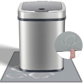 سجادة مقاومة للماء تحت سلة القمامة مع حافة مرتفعة، سجادة سلة المهملات غير قابلة للانزلاق لتقليل خدوش جدار السجاد على الأرض، صينية مطاطية سيليكون واقية للمطبخ in Kuwait