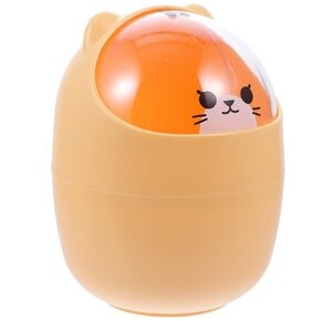 Mini Kawaii Cute Bear Trash Bin, Nordic Style Tiny Trash Can, Mini Trash Can with Lid for Office Bedroom Use