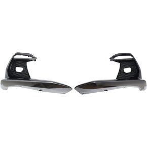 NewYall Front Left and Right Bumper Fog Light Bezel Cover Trims