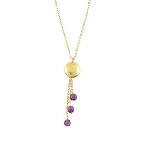 Natural AmethystGemstone Handmade Beaded Drop Dangle Necklace, Energy Stones, Birthstone, Healing Crystals Women Fashion Jewelry gift, (Amethyst)