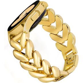 VISOOM Watch Bands For Samsung Galaxy Watch 7/6/5/4/2 40mm 44mm bands Gold Women Dressy Metal 20mm Samsung Watch3 Watch6 Classic 43mm 47mm Straps Luxury Galaxy Watch4 Classic 42/46mm bracelet Girls