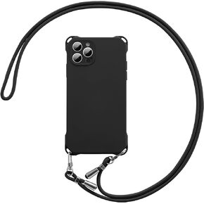 ZCDAYE for iPhone 11 Case with Crossbody Phone Lanyard, Soft Silicone Case with Adjustable Neck Shoulder Strap, Shockproof Phone Cover for iPhone 11(6.1 inch) - Black