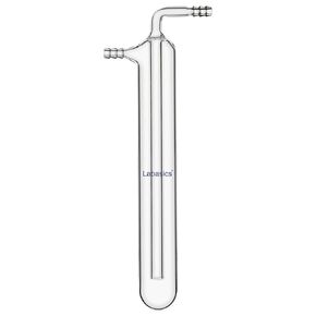 Glass Vacuum Cold Trap, One-Piece Borosilicate Glass Vacuum Trap with Hose Connection for Lab Use, 10mm Serrated Hose, 200mm Length