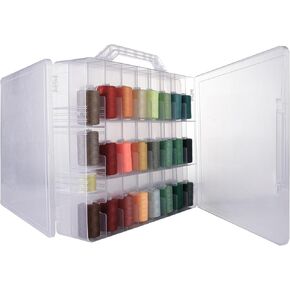 46 Grids Sewing Organizer, Double Sided Thread Box Storage, Portable Clear Plastic Organizer Box for Embroidery and Sewing Threads, Embroidery Floss, Crafts, Small Toys (Clear) in Kuwait