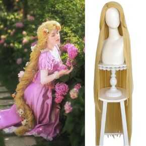 JoneTing 150cm/ 59 Inch Long Blonde Wig for Adult【+Wig Cap】 Super Long Straight Blonde Wig for Women Princess Wig Blonde Synthetic Hair for Halloween Peluca Verde for Christmas Party