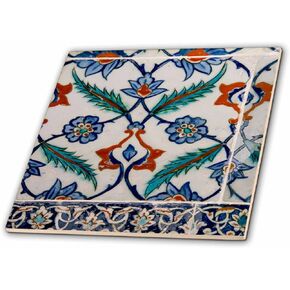 3dRose Asia, Turkey, Istanbul, Topkapi. Detail of Famous Palace Iznik Tiles.-Ceramic Tile, 6" (ct_209121_2),Multicolor