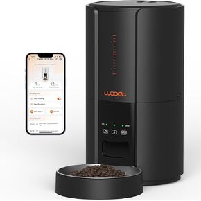WOPET Automatic Cat Feeder 5L WiFi 5G Pet Feeder with APP 1-10 Meals Per Day, Low Food & Blockage Sensor 10s Recording for Cat (Metal Black) in Kuwait