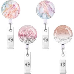 Retractable Badge Holder Nurse Badge Reels with Clip Name Card Holders for Office Worker Doctor Nurse