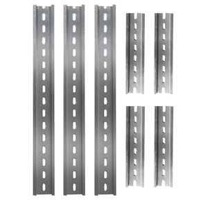 7 Pieces DIN Rail Slotted Aluminum RoHS Three 12-13" inches and Four 6" Pieces Long 35mm Wide 7.5mm High 1.4mm Thickness